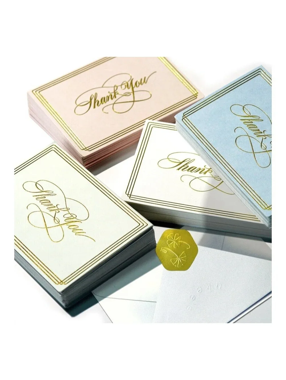 100-Pack Ukee's Luxury Thank You Cards with Envelopes Bulk - Blank